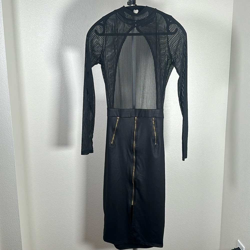 SAILOR SAINT black mesh top dress stretch skirt size small